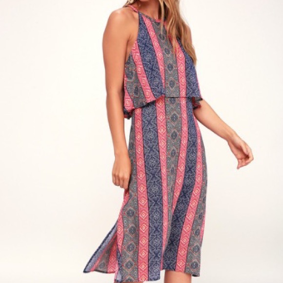 NWT Print Sleeveless Midi Dress - Picture 1 of 6